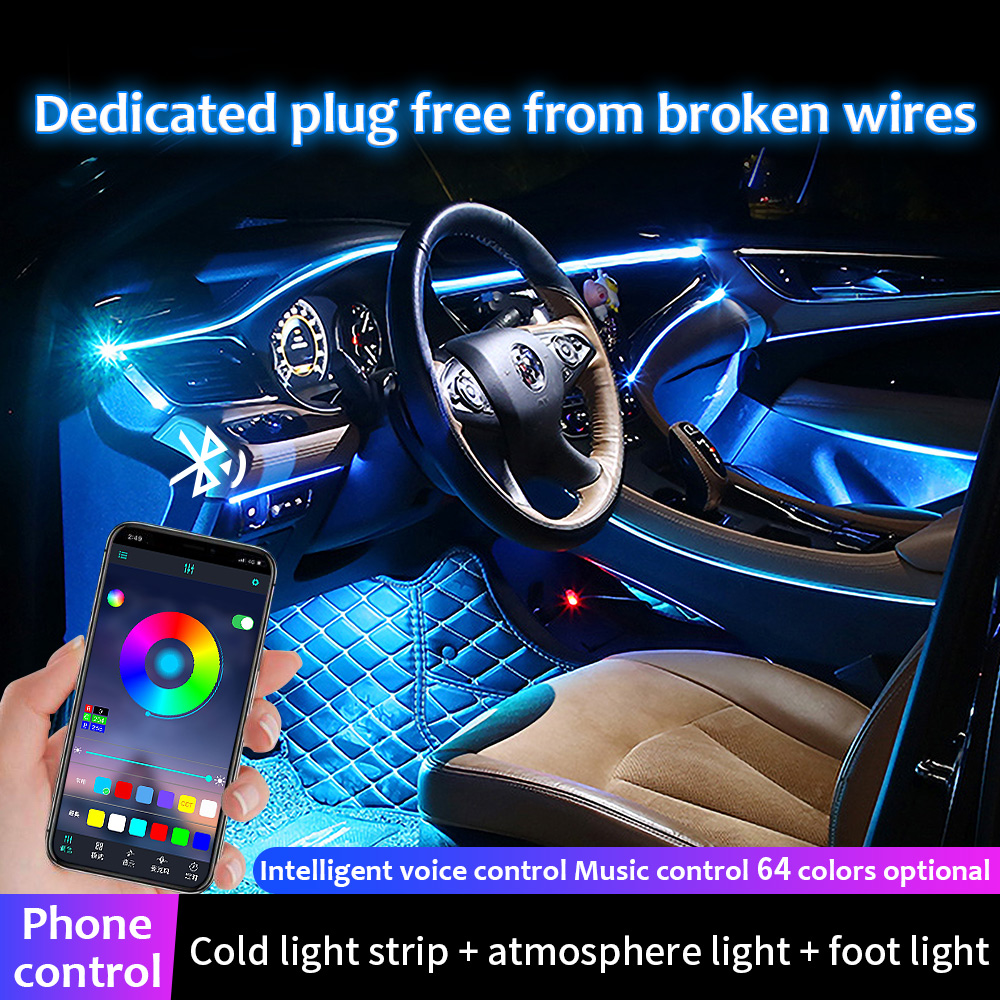 14 in 1 RGB Car Interior Ambie - огляд і ціна Led Ambient Interior Car Lights App Control