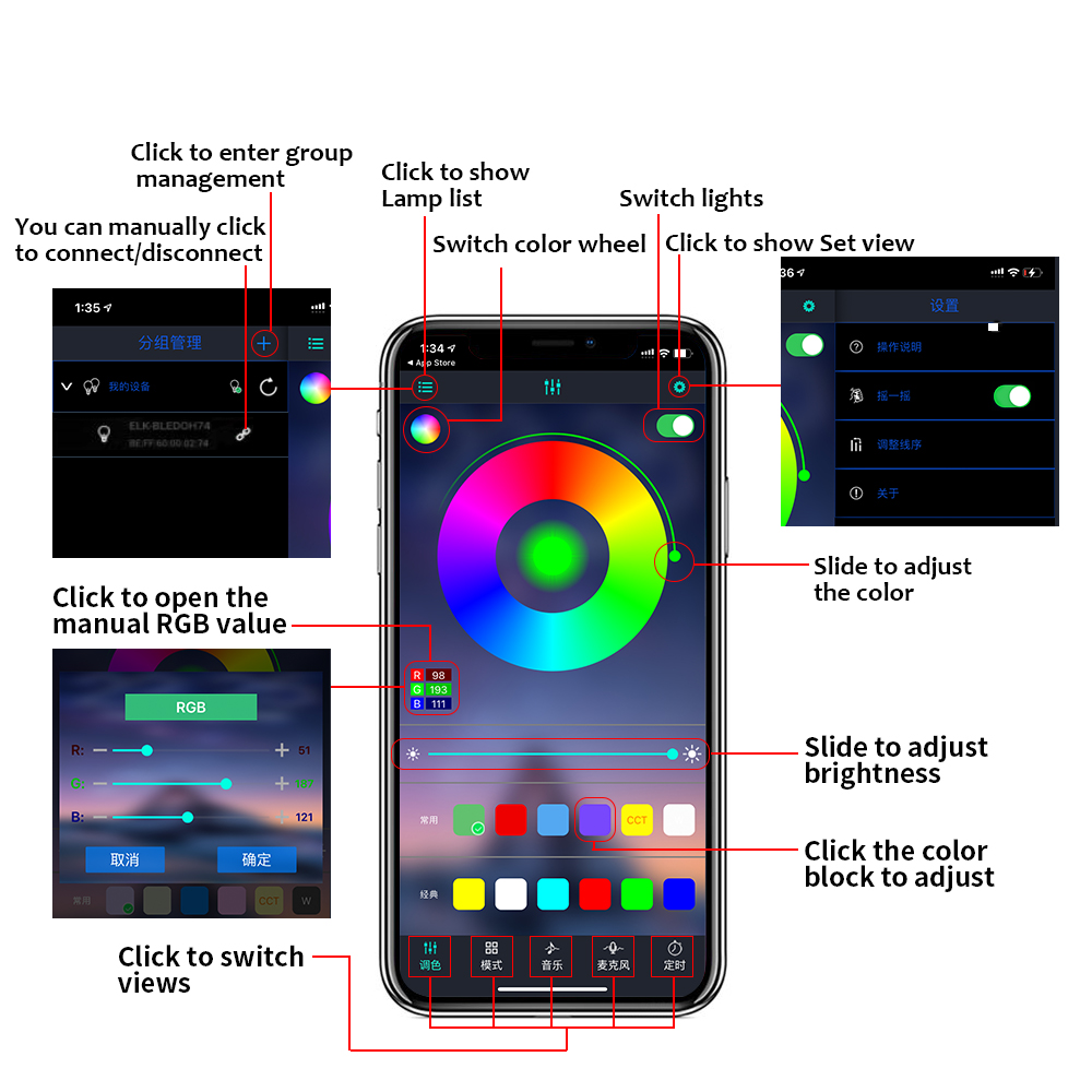 14 in 1 RGB Car Interior Ambie - огляд і ціна Led Ambient Interior Car Lights App Control