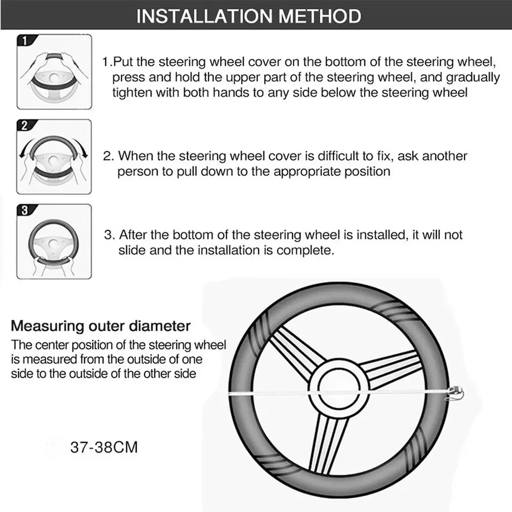 37-39cm Car Steering Wheel Cov - огляд і ціна Car Steering Wheel Cover Anti Slip Breathable