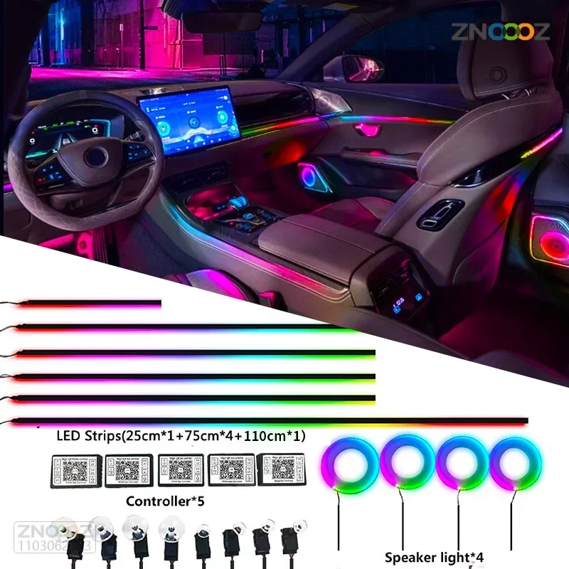 18IN1 Neon Car Interior Ambien - огляд і ціна Led Ambient Interior Car Lights App Control