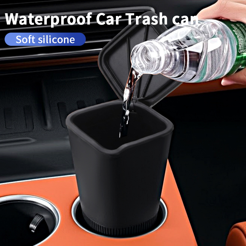 Silicone Car Door Storage Tras - огляд і ціна Waterproof Car Trash Can With Lid