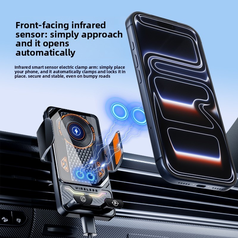 2-in-1 Auto-Clamping Fast Char - огляд і ціна Wireless Car Charger Mount Fast Charging