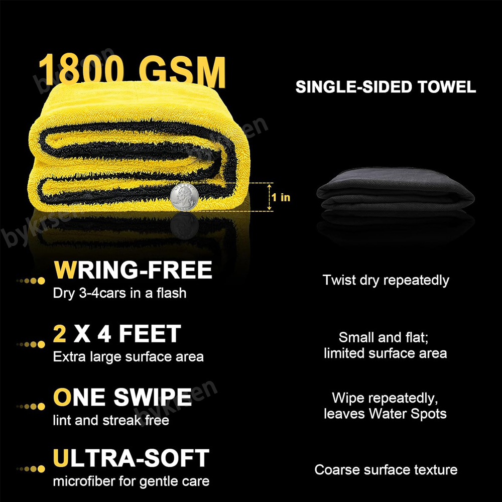 1800GSM Car Microfiber Towel,  - огляд і ціна Microfiber Car Drying Towel Super Absorbent