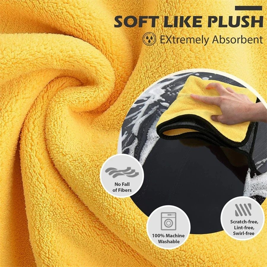 1/5/10Pcs Microfiber Car Wash  - огляд і ціна Microfiber Car Drying Towel Super Absorbent