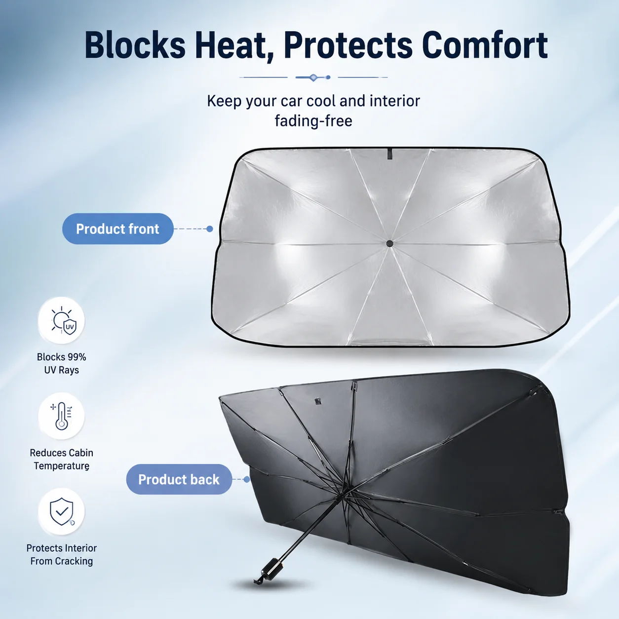 1PC Foldable Car Windshield Su - огляд і ціна Car Sunshade Windshield Umbrella Foldable